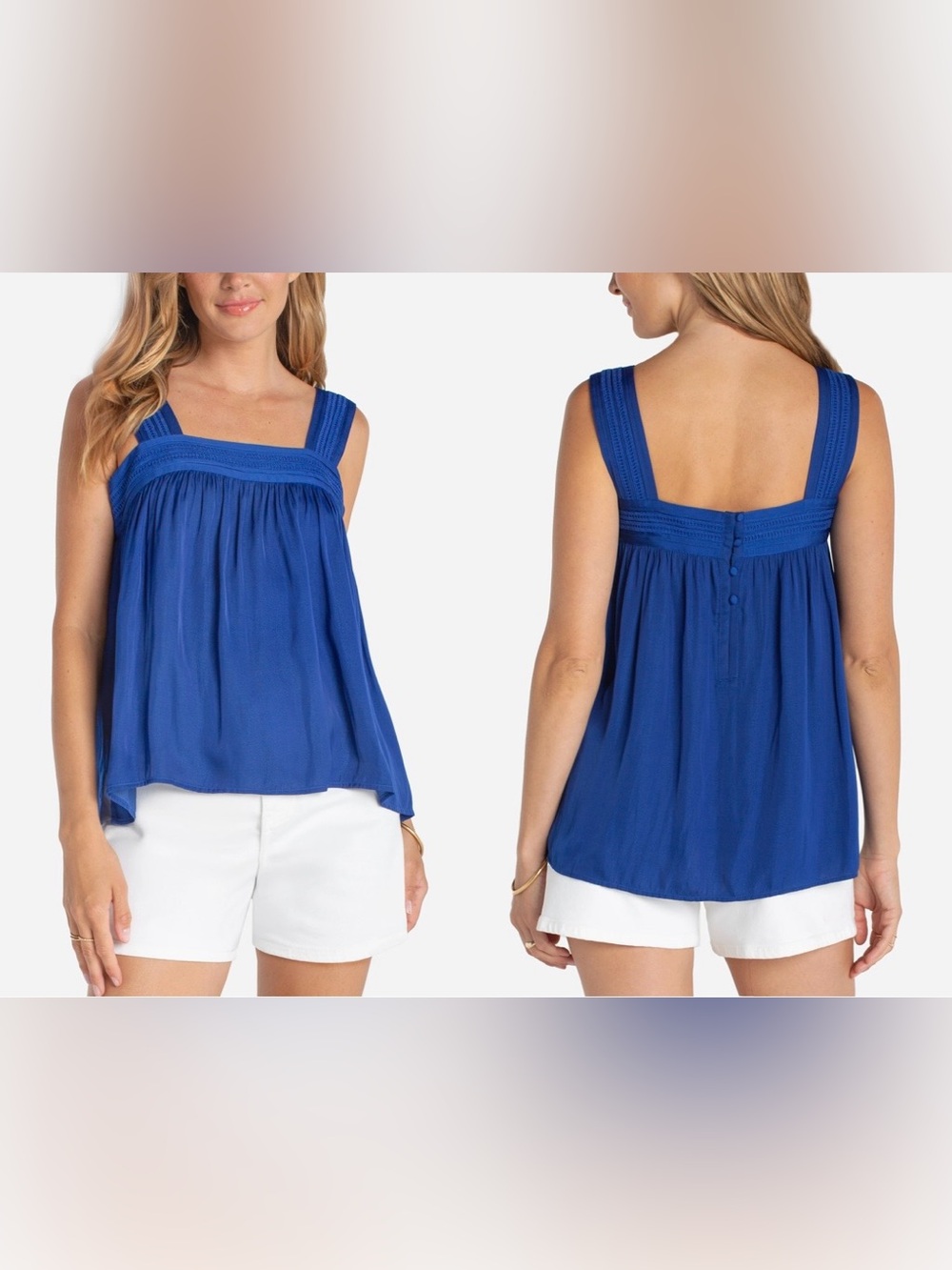 Liverpool Los Angeles blue square neck tank top women’s size medium